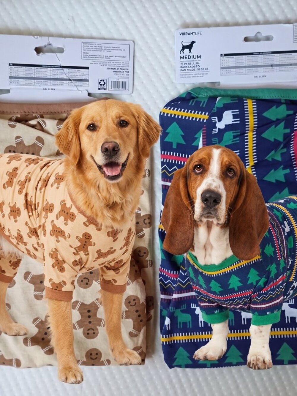 Vibrant Life Medium Dog Pajamas Lot 2 Pack Christmas Holiday Sweaters  NW